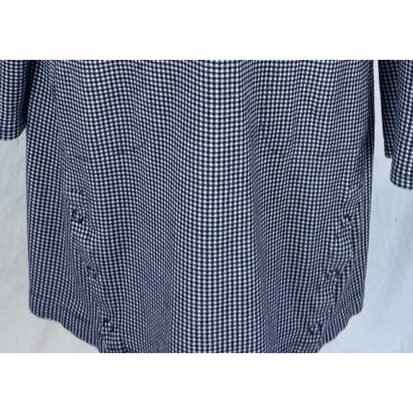 J. Jill Small Petite SP V Neck Dress Black White Check Cotton Modal Rayon - Picture 11 of 12